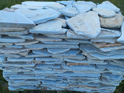 Плитняк златолит зелёный галтованный для цоколя купить в Нефтеюганске